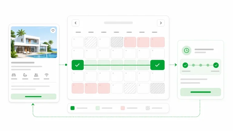 Kalender Booking Villa untuk Date Range dan Availability