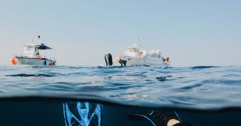 Experience the thrill of scuba diving near yachts in the open ocean. Ideal for adventure seekers.